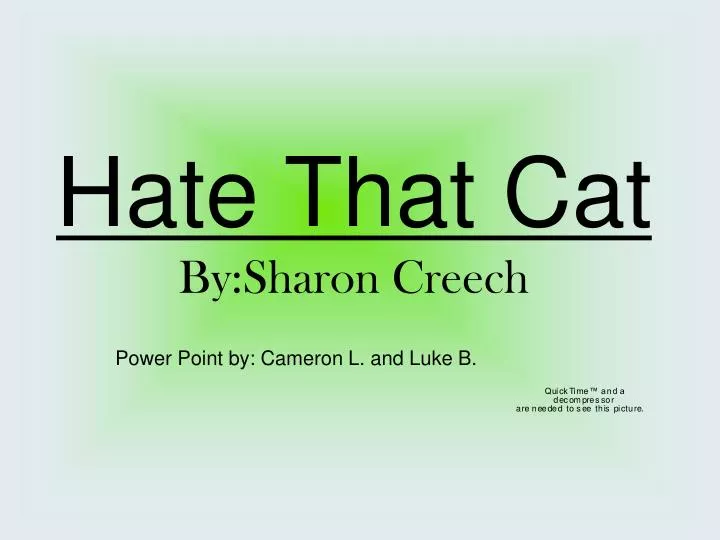 hate that cat by sharon creech n.