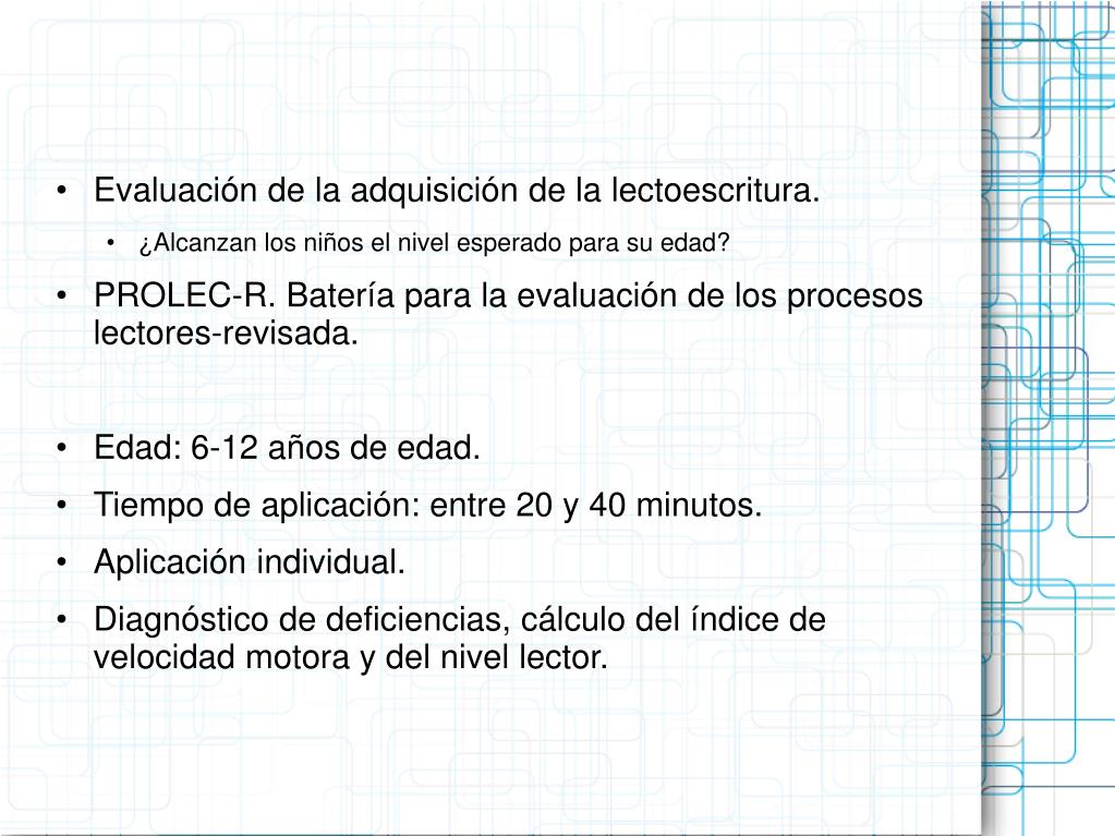 PROESC. BaterÃa de EvaluaciÃ³n de los Procesos de Escritura