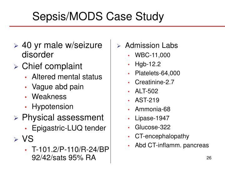 Case study sepsis nursing
