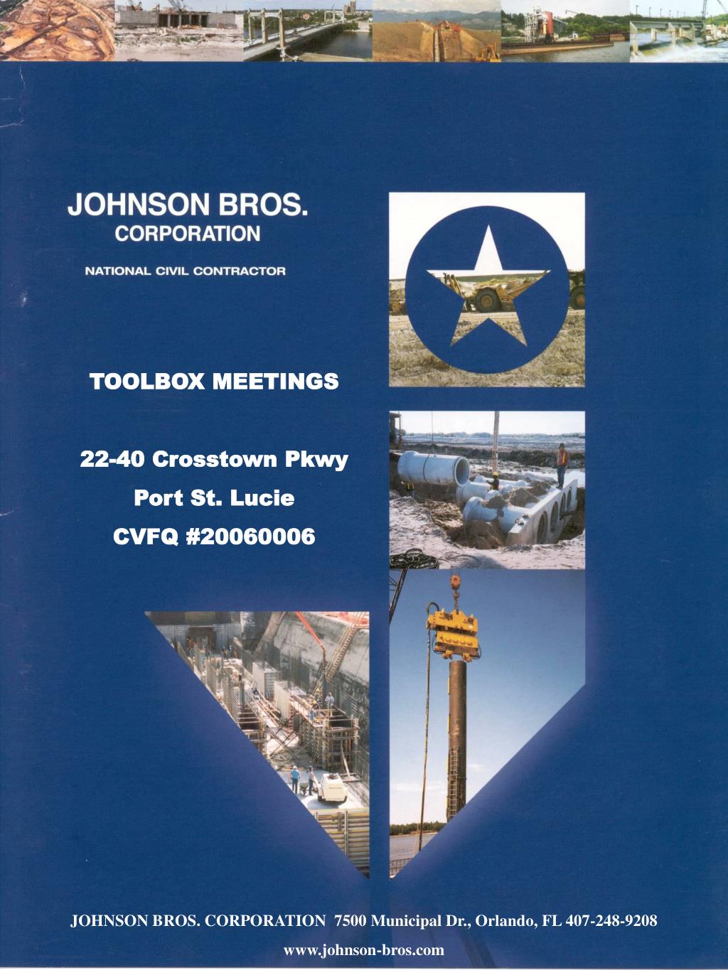 PPT JOHNSON BROS. CORPORATION 7500 Municipal Dr., Orlando, FL 407248