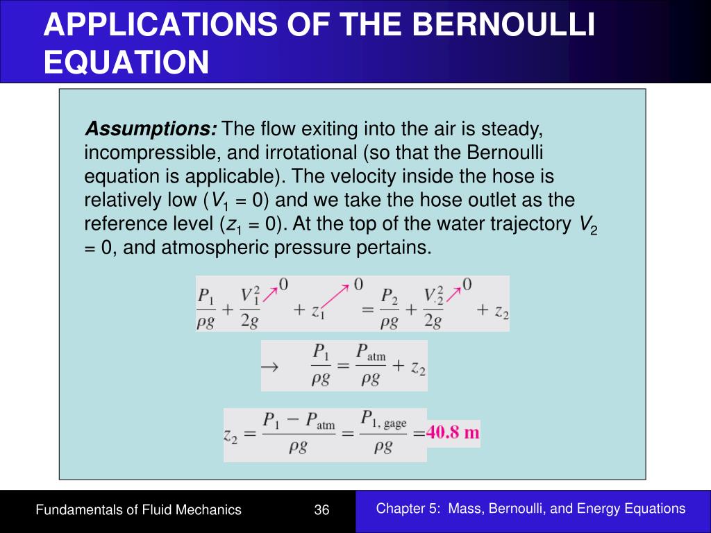Daniel Bernoulli Equation