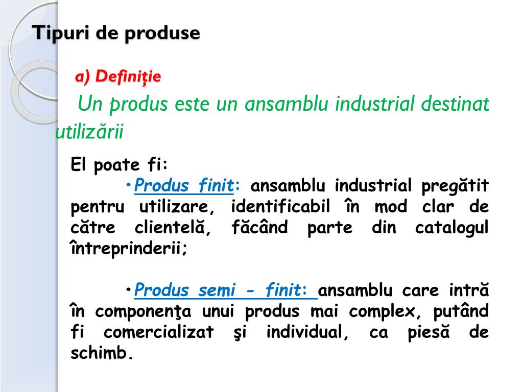 PPT - TIPURI DE PRODUSE PowerPoint Presentation, free download - ID:3726251