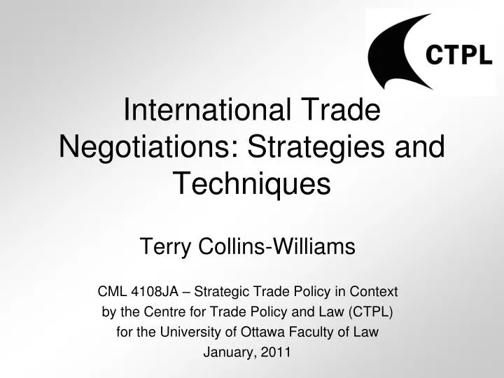 international trade negotiations strategies and techniques n.