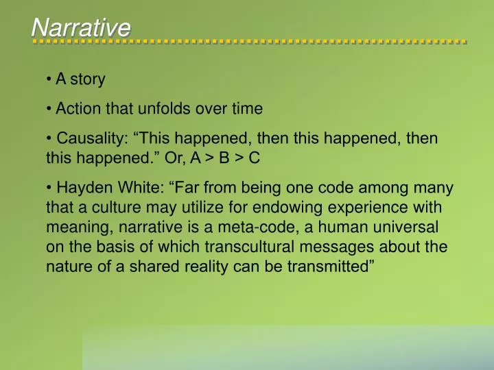 narrative powerpoint presentation example