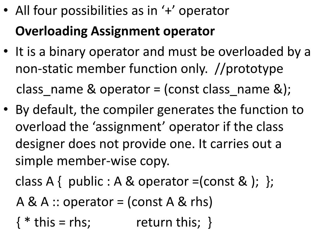 PPT - Operator Overloading PowerPoint Presentation, free download -  ID:9694584