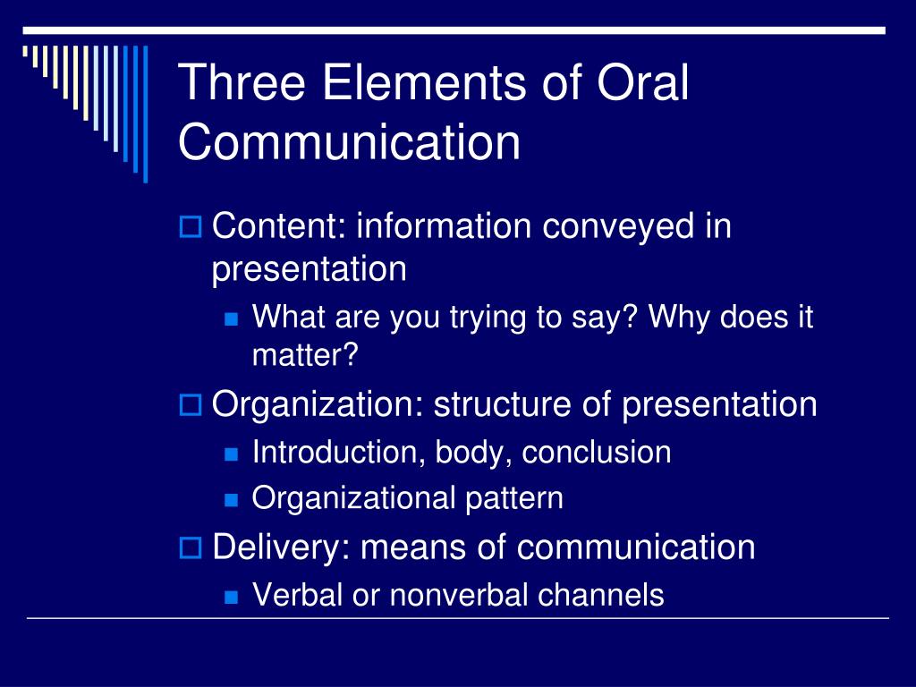communication of oral presentation