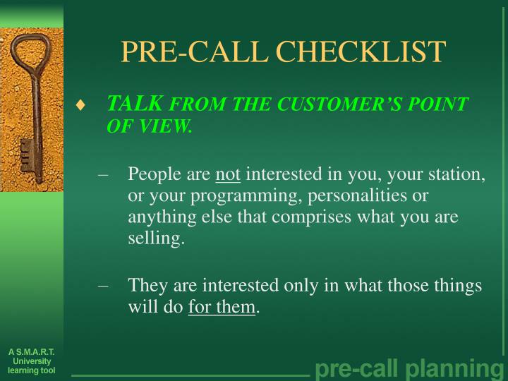 PPT - PRE-CALL PLANNING PowerPoint Presentation - ID:3731069