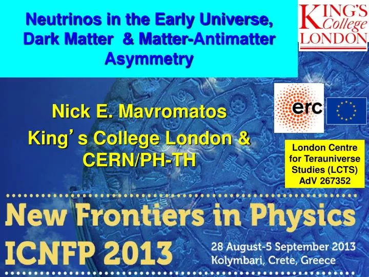 neutrinos in the early universe dark matter matter antimatter asymmetry n.