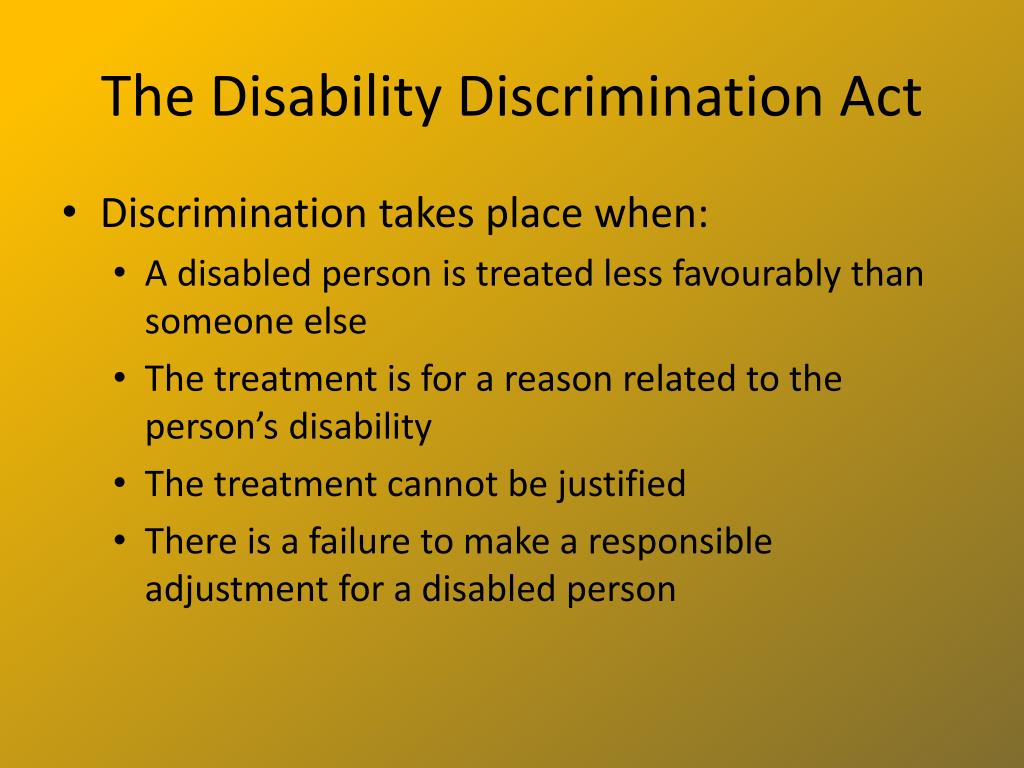 Ppt Disability Discrimination Powerpoint Presentation Free Download