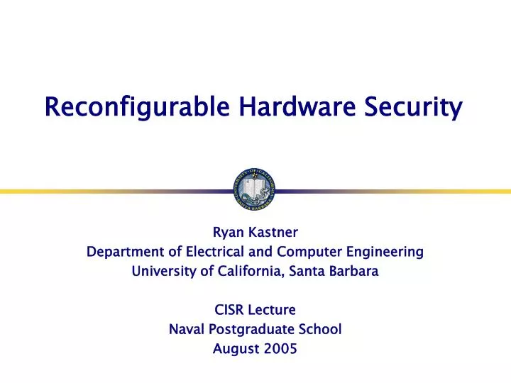 reconfigurable hardware security n.