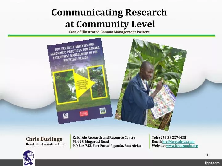 communicating research at community level case of illustrated banana management posters n.