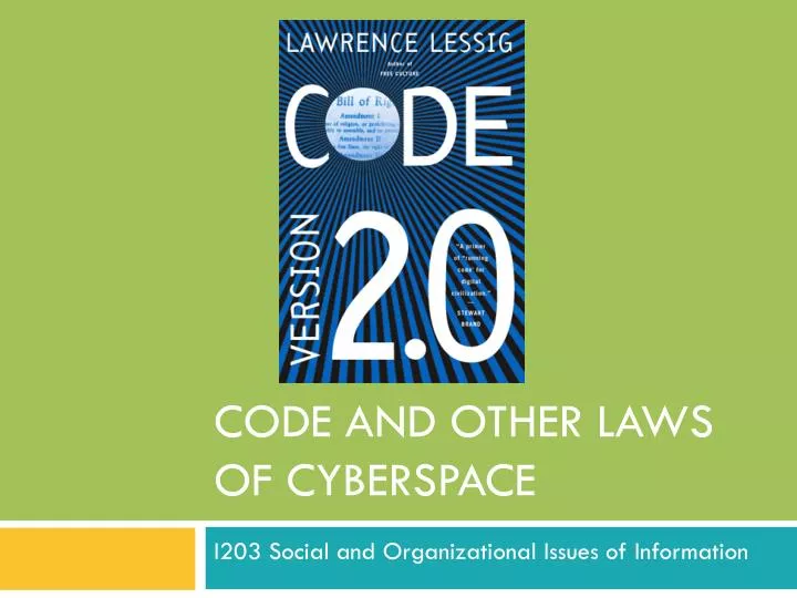 the laws of cyberspace lawrence Code and other laws of cyberspace lawrence lessig from time to time a book is published that makes clear the changing metaphors of an age code and other laws of cyberspace is one of those books. the laws of cyberspace lawrence Code and other laws of cyberspace lawrence lessig from time to time a book is published that makes clear the changing metaphors of an age code and other laws of cyberspace is one of those books.
