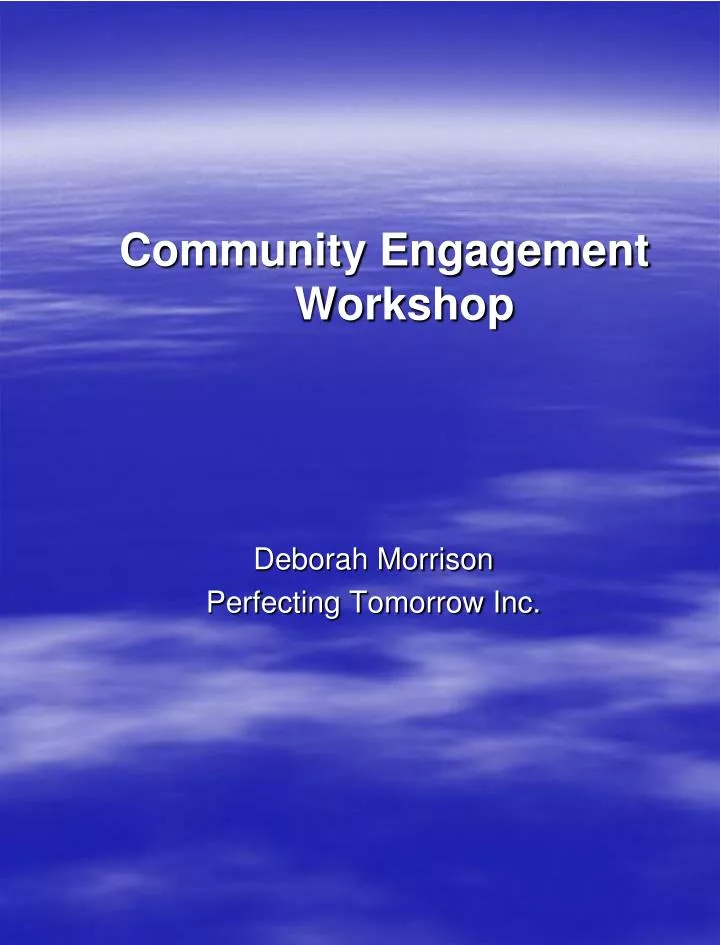 community engagement workshop n.