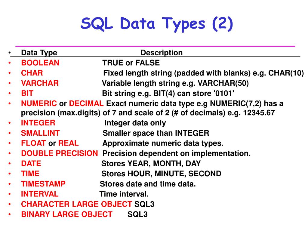 Tipos De Datos Sql Server