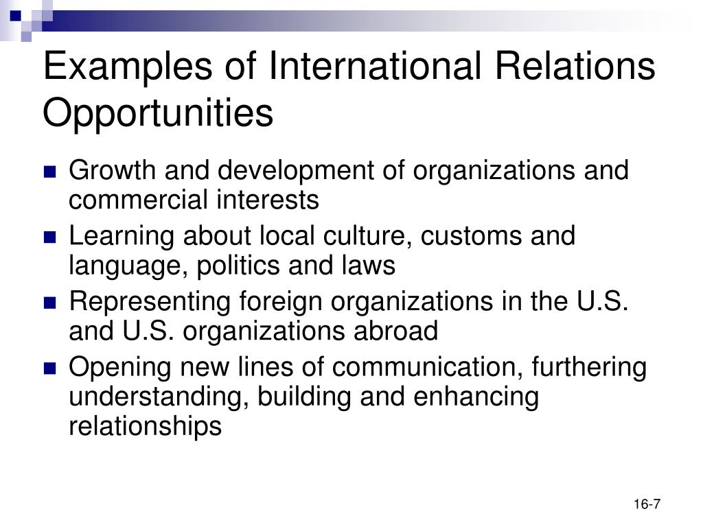 examples of research topics in international relations