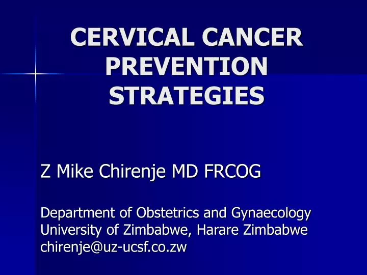 PPT - CERVICAL CANCER PREVENTION STRATEGIES PowerPoint Presentation ...