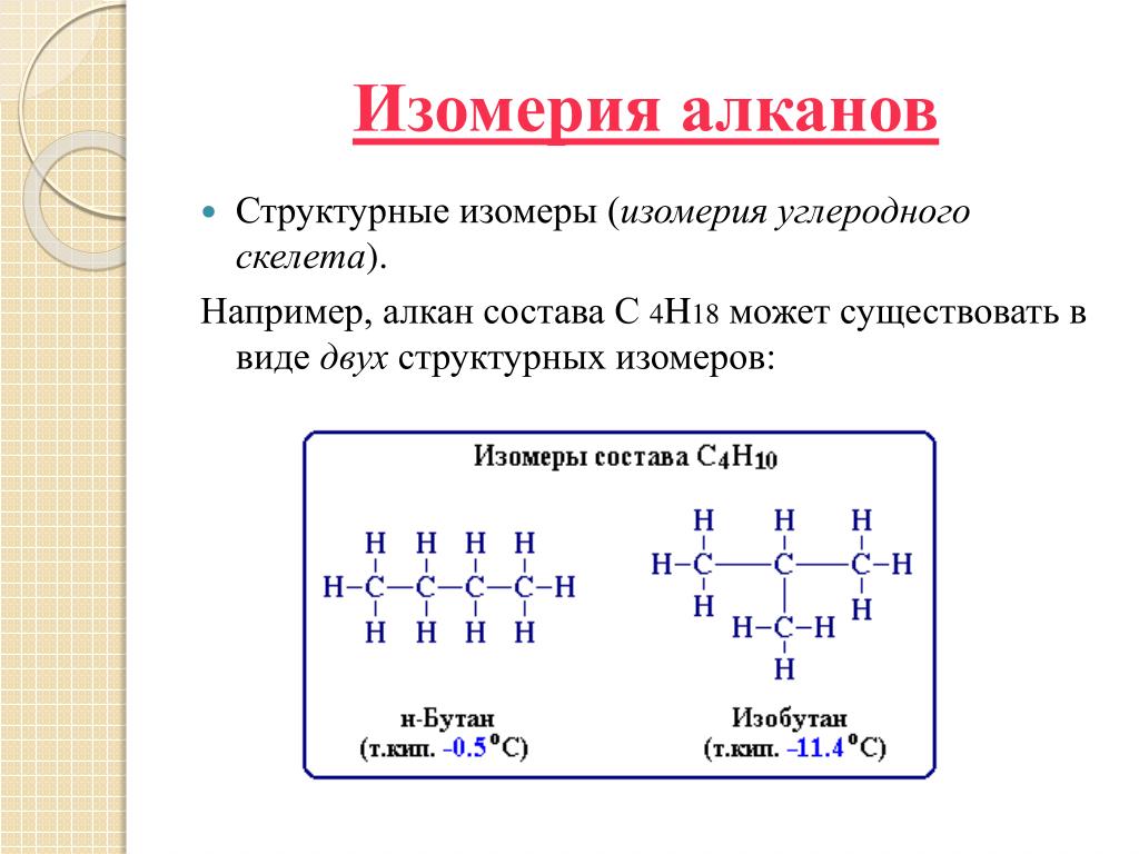 Изомерия химия 10. Структурная формула алканов изомерия. Изомерия алканов 10 класс химия. Структурные формулы изомеров алканов. Изомеры химия структурные формулы.