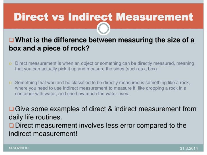 Indirect Vs Direct Measurement