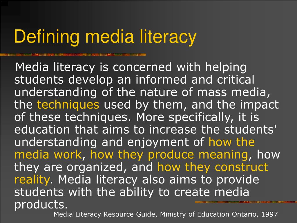 PPT - Media Literacy: Critical Thinking For 21st Century Learning ...