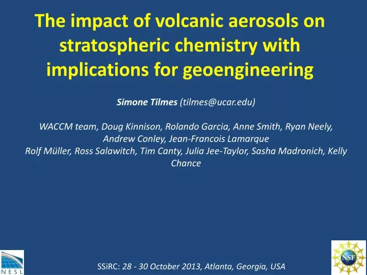the impact of volcanic aerosols on stratospheric chemistry with implications for geoengineering n.