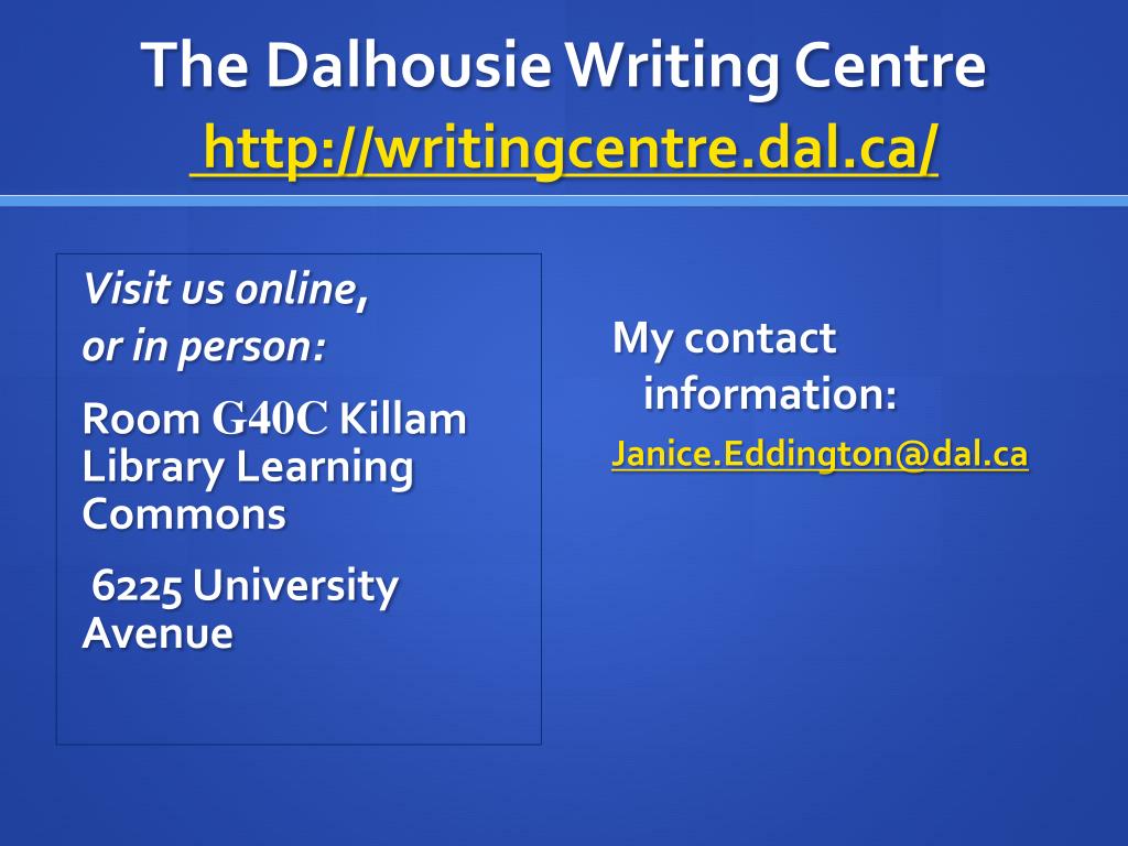 writing for university dalhousie