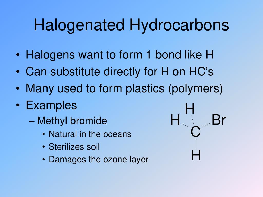 PPT - Halogenated Hydrocarbons and Addition Polymers PowerPoint  Presentation - ID:3742249
