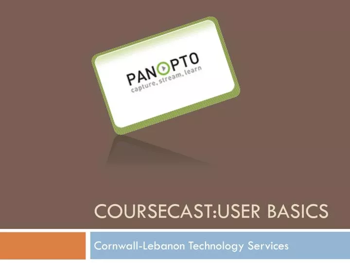 coursecast user basics n.