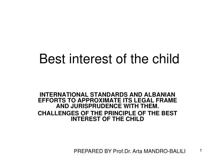 best interest of the child n.