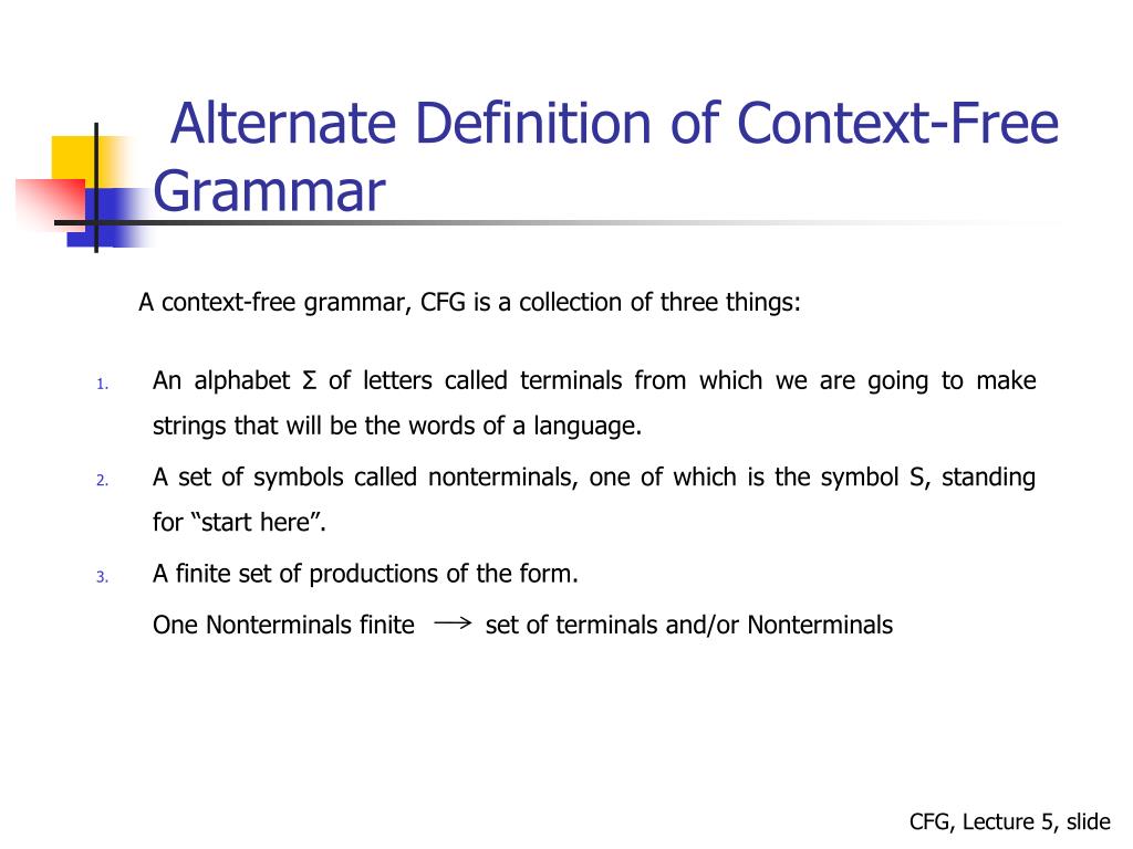 context free grammars definition