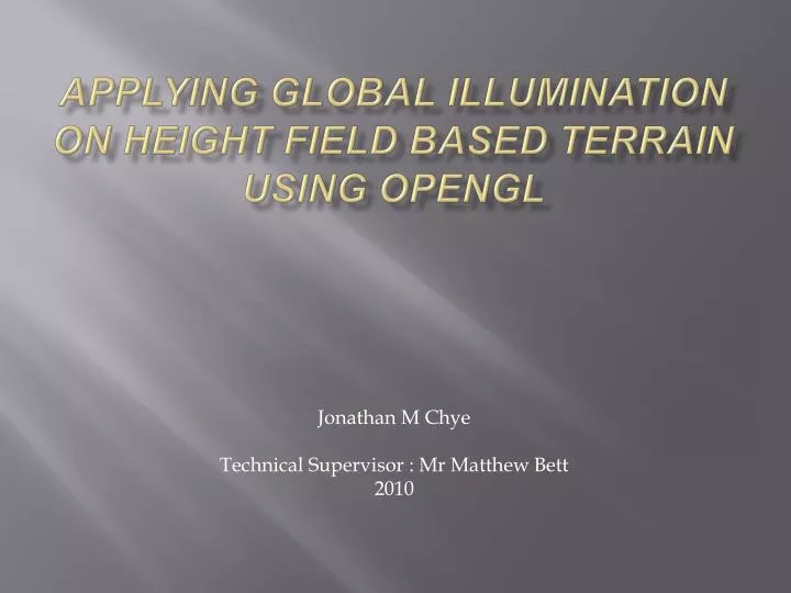applying global illumination on height field based terrain using opengl n.