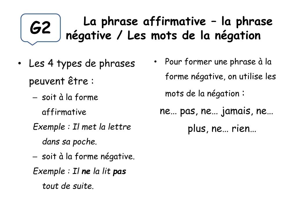 Qu Est Ce Qu Une Phrase Affirmative PPT - La phrase PowerPoint Presentation, free download - ID:3745800