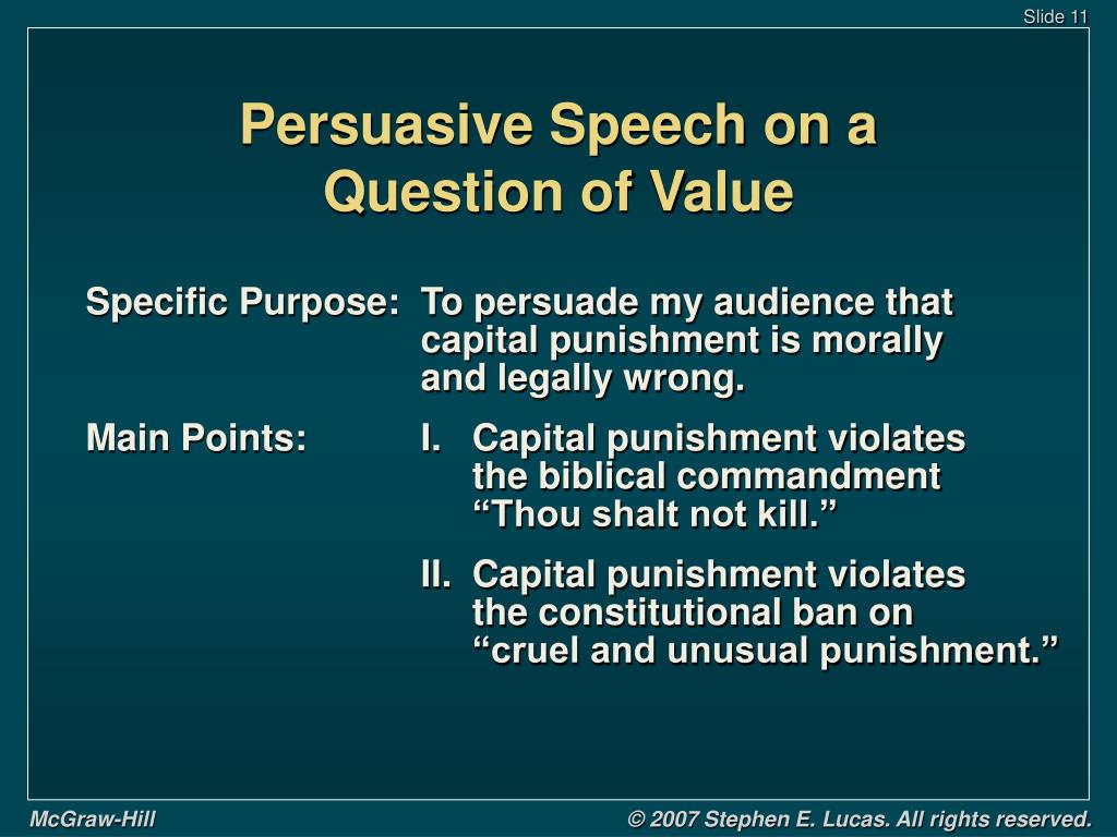 value persuasive speech