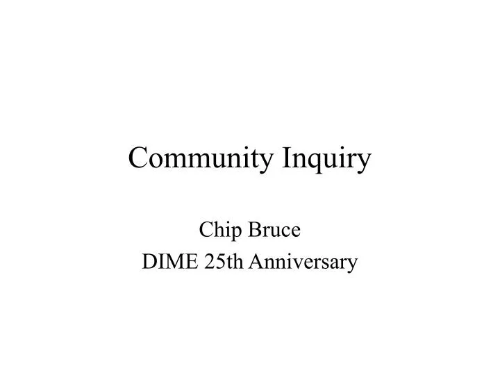 community inquiry n.