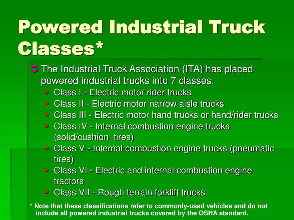Ppt powered industrial trucks osha standard 29 cfr 1910 178 miosha