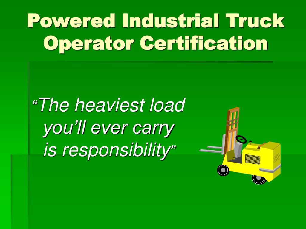 Ppt powered industrial trucks osha standard 29 cfr 1910 178 miosha