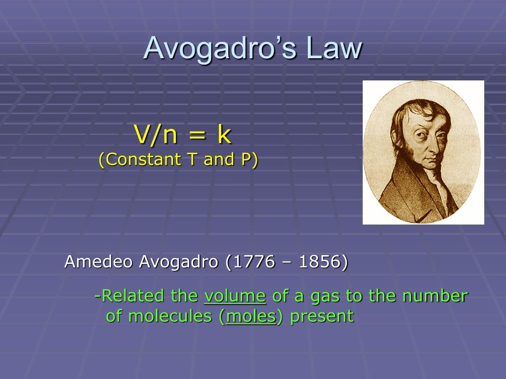 avogadro s law.