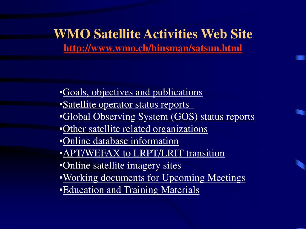 PPT GOES Users’ Conference The Role of Geostationary Satellites in
