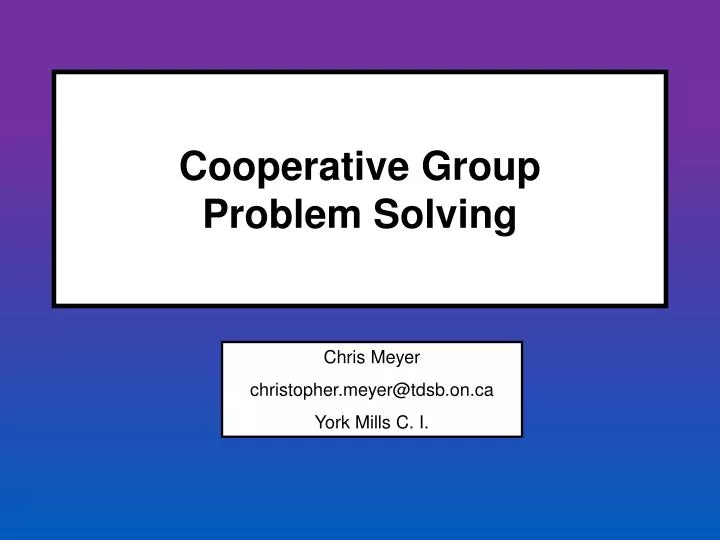 cooperative group problem solving in physics