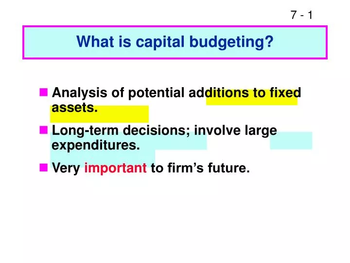 what is capital budgeting n.