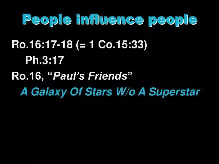 people influence people n.