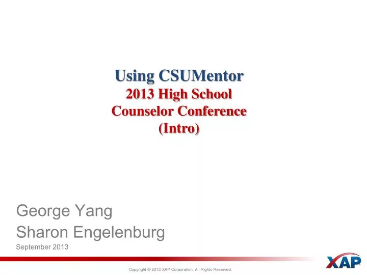 using csumentor 2013 high school counselor conference intro n.