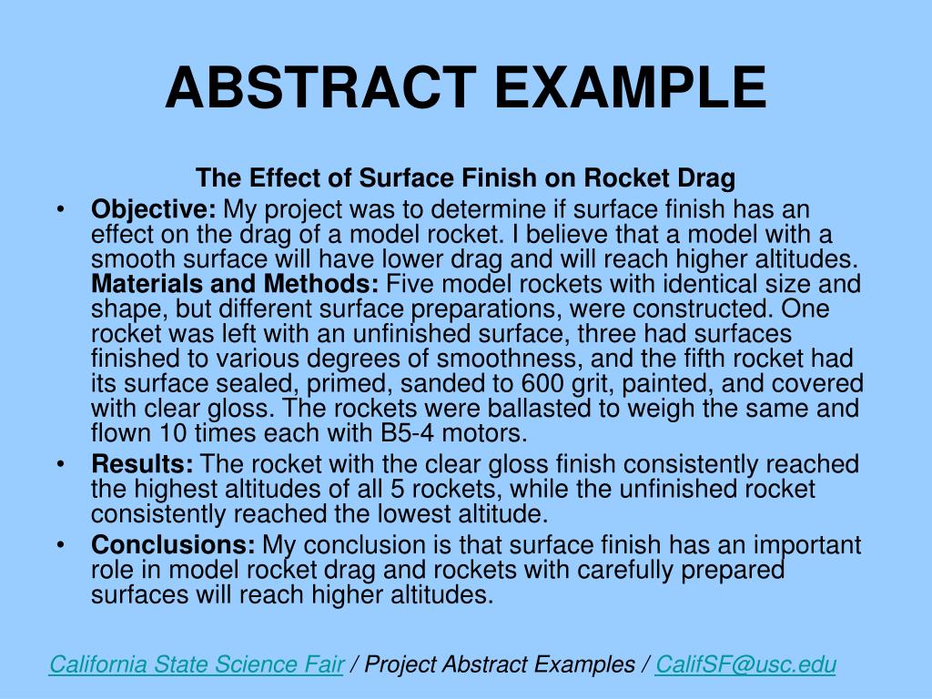 abstract example science fair