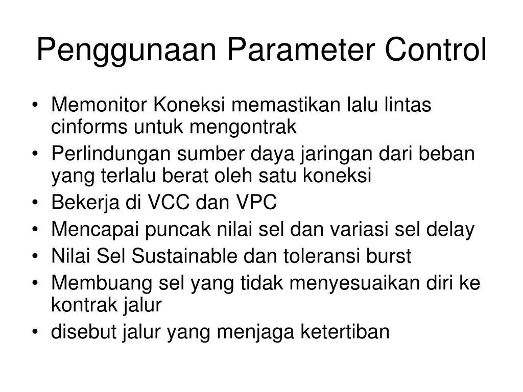 Control parameters