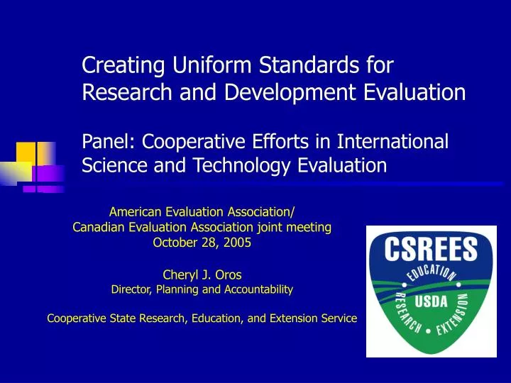 PPT American Evaluation Association/ Canadian Evaluation Association