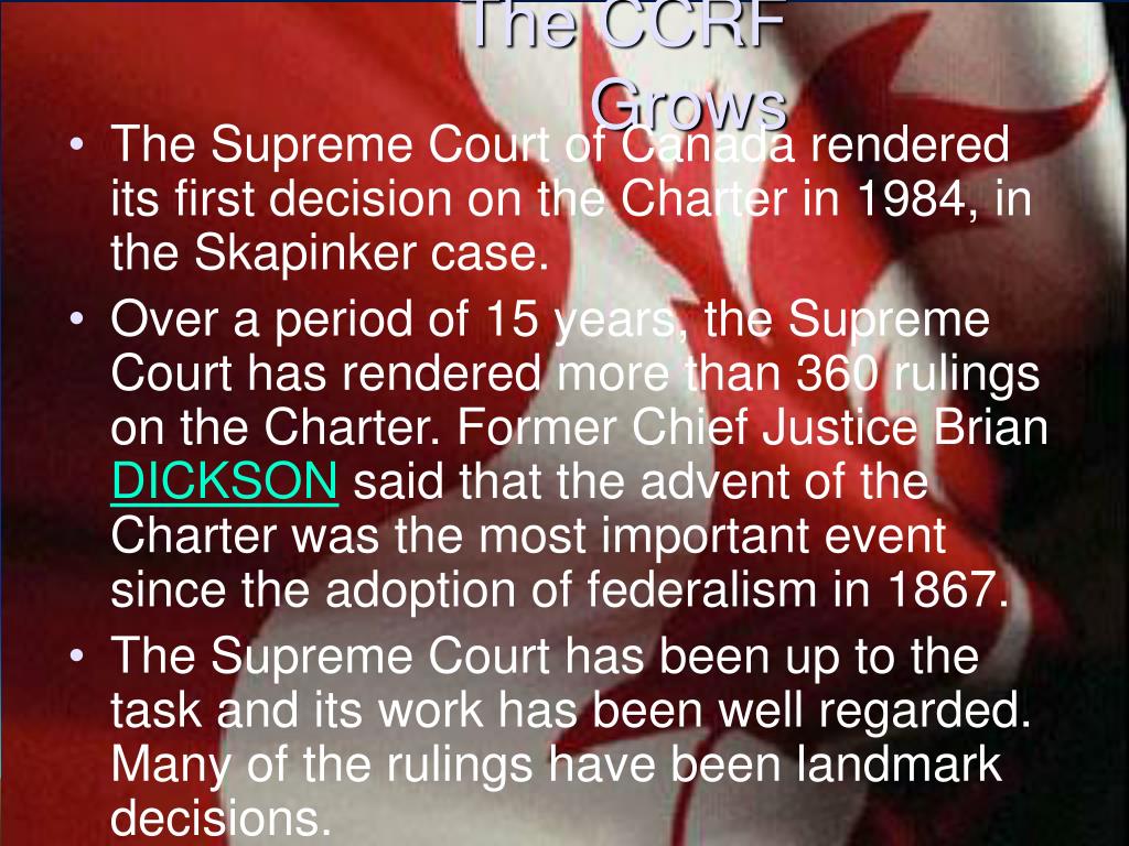 PPT - The Canadian Charter of Rights and Freedoms PowerPoint ...
