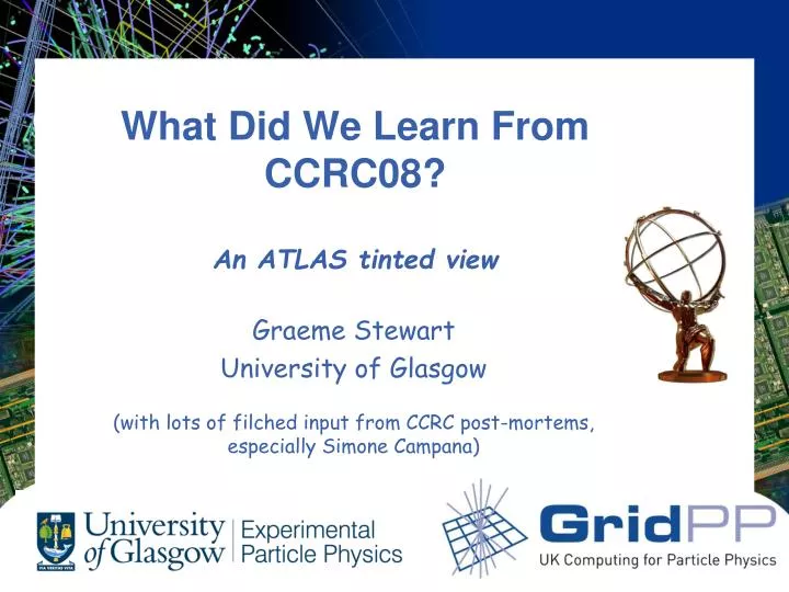 what did we learn from ccrc08 an atlas tinted view n.