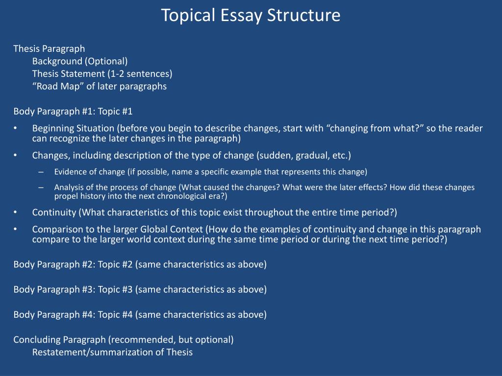 what is a topical essay