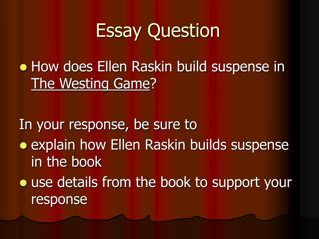 essay questions westing game
