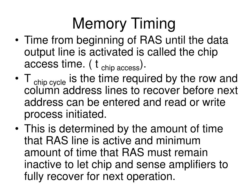 Memory timings