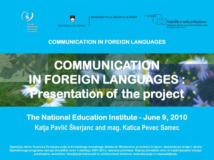Foreign Language Communication PPT - COMMUNICATION IN FOREIGN LANGUAGES PowerPoint Presentation, free ...